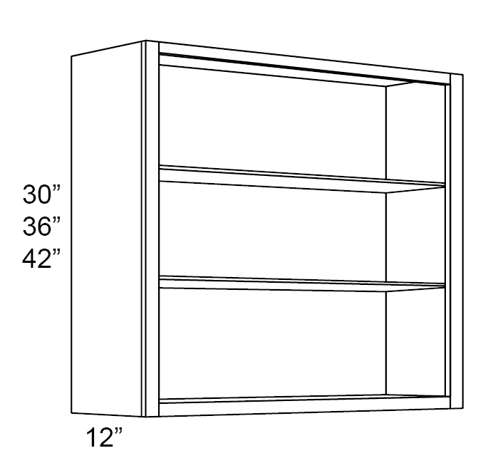 FINISHED INTERIOR GLASS SHELVES (NO DOOR) WALL 1242 Kitchen